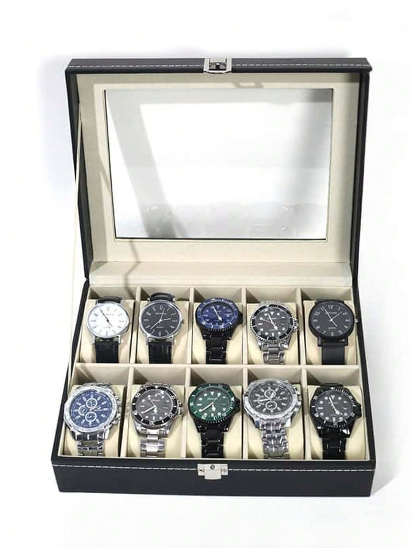 Kotak Jam Tangan Kulit dengan  - Watch Display Box ulasan dan harga